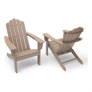 marina weathered wood poly outdoor patio adirondack chair (2 pack)