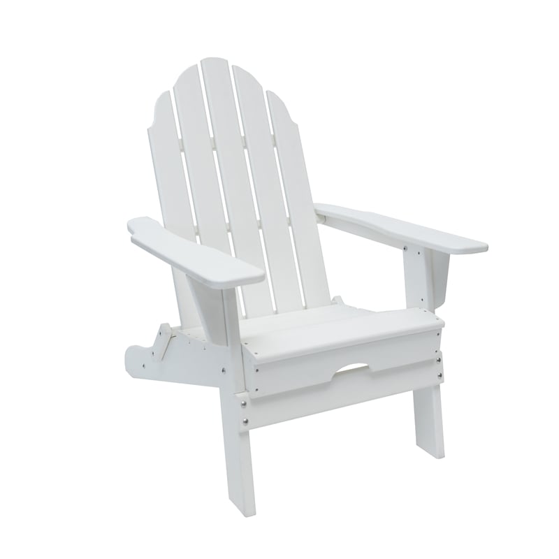 Balboa White Folding Adirondack Patio Chair