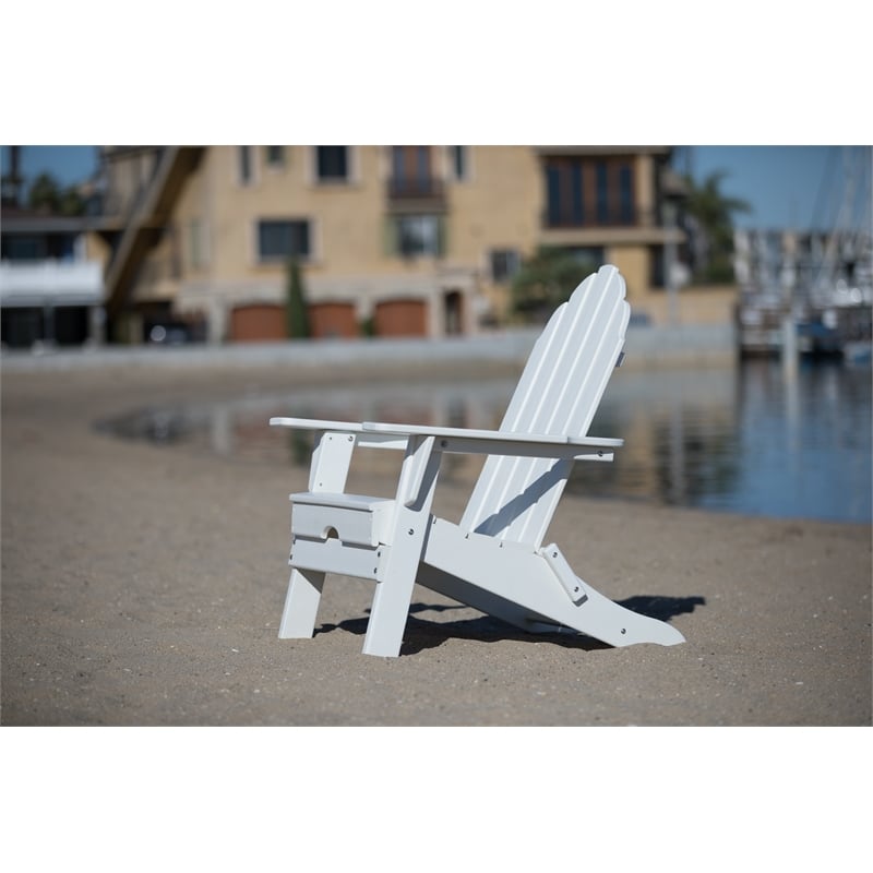 Balboa White Folding Adirondack Patio Chair