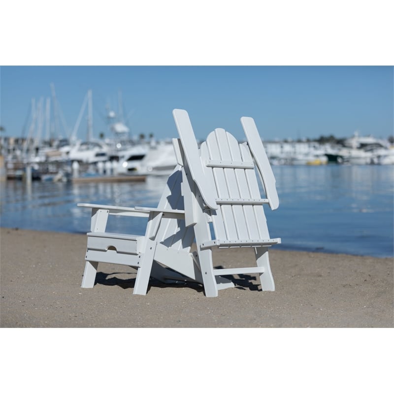 Balboa White Folding Adirondack Patio Chair