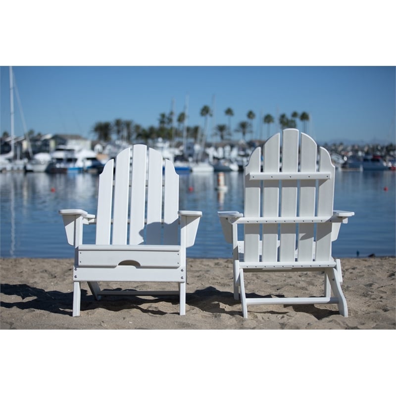 Balboa White Folding Adirondack Patio Chair