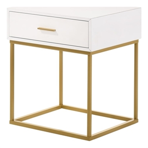 catalina white color one drawer with gold legs