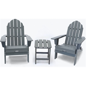 balboa gray folding adirondack chair and table set
