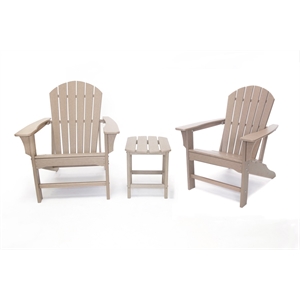 hampton weathered wood outdoor patio adirondack chair and table set