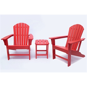 hampton red outdoor patio adirondack chair and table set
