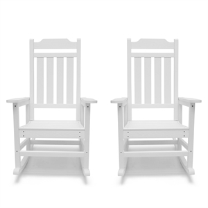belmont white all weather indoor-outdoor rocking chairs (set of 2)