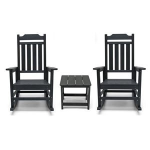 belmont black indoor-outdoor two rocking chairs and side table (3pc set)
