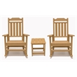 Belmont Teak Indoor-Outdoor Two Rocking Chairs and Side Table (3Pc SET)