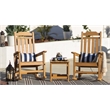 Belmont Teak Indoor-Outdoor Two Rocking Chairs and Side Table (3Pc SET)