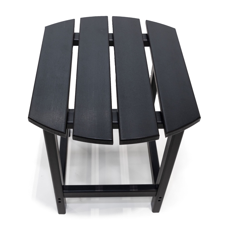 LuXeo Corona Outdoor Contemporary Recycled Plastic Side Table in Black - Picture 4 of 6