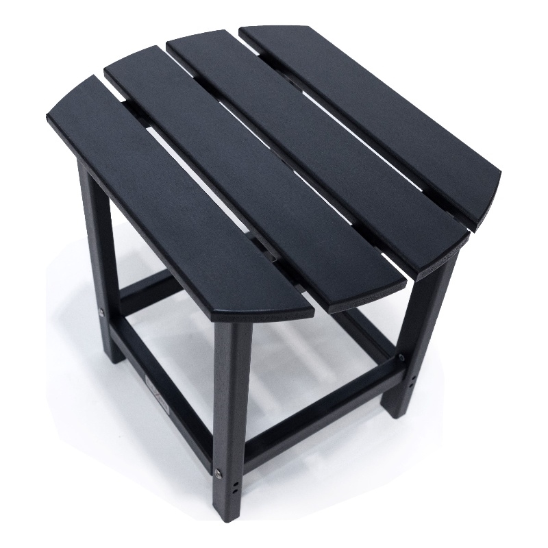 LuXeo Corona Outdoor Contemporary Recycled Plastic Side Table in Black - Picture 1 of 6