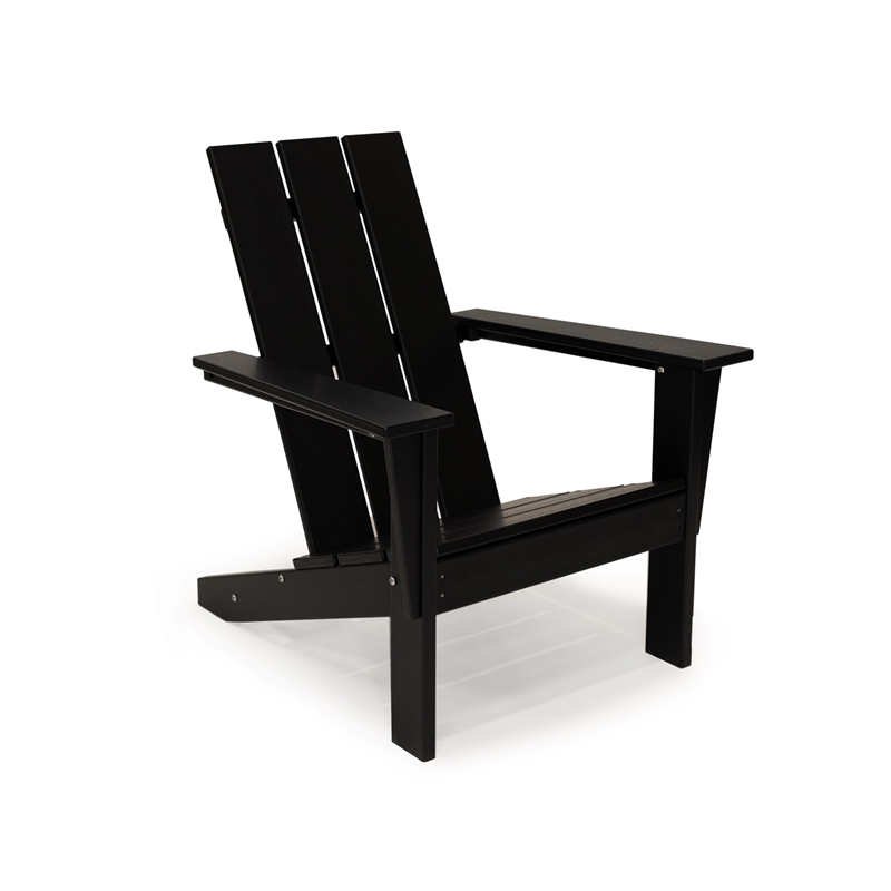 Arcadia Black HDPE Outdoor Adirondack Chair (Single)