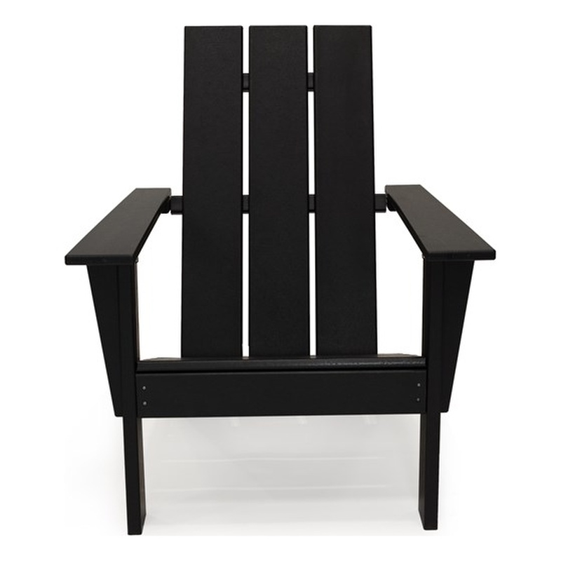 Arcadia Black HDPE Outdoor Adirondack Chair (Single)