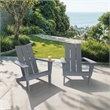 Arcadia Gray HDPE Outdoor Adirondack Chair (Set of 2)
