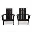 Arcadia Black HDPE Outdoor Adirondack Chair (Set of2)
