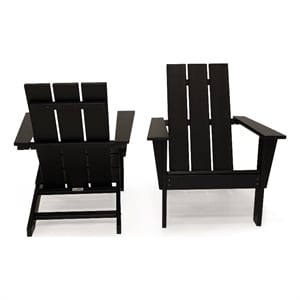 Arcadia Black HDPE Outdoor Adirondack Chair (Set of2)