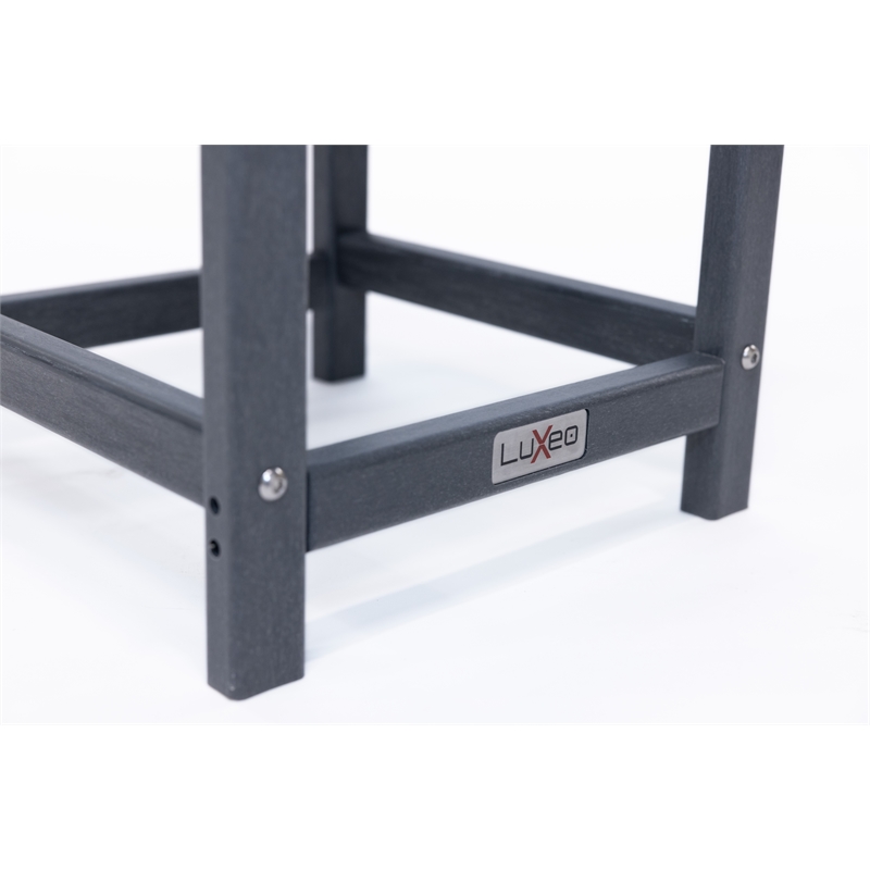 Arcadia Gray HDPE Outdoor Adirondack Chair and Table Set (3-Piece)