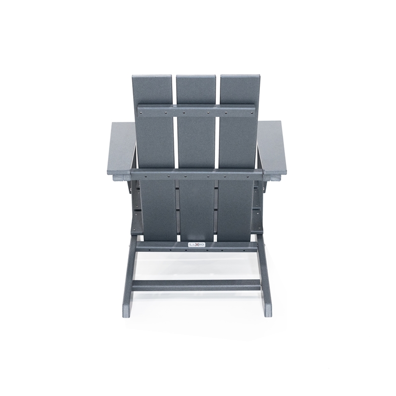 Arcadia Gray HDPE Outdoor Adirondack Chair and Table Set (3-Piece)