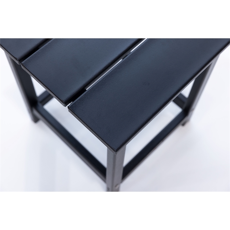 Arcadia Black HDPE Outdoor Adirondack Chair and Table Set (3-Piece)