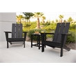 Arcadia Black HDPE Outdoor Adirondack Chair and Table Set (3-Piece)