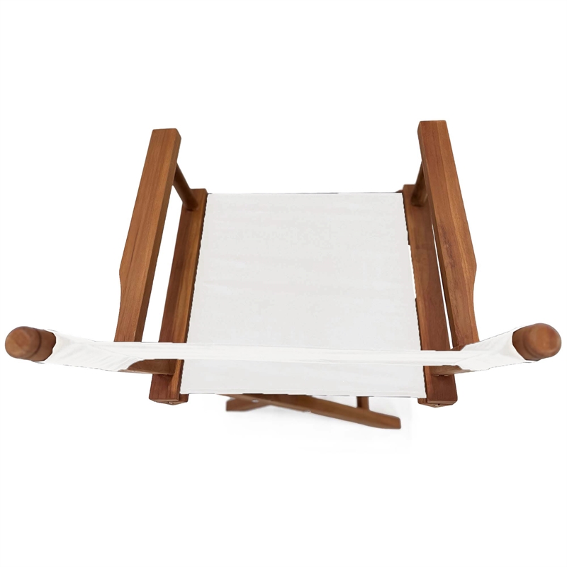 LuXeo Russell Teak Director Chair-White