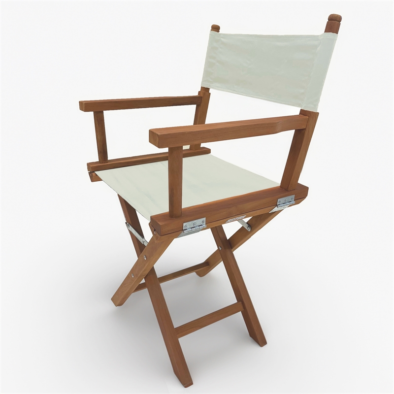 LuXeo Russell Teak Director Chair-White