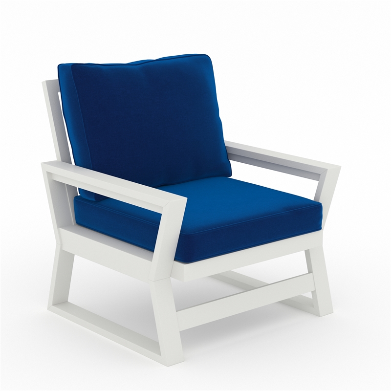 LuXeo Malibu HDPE Deep Seating Chair- White