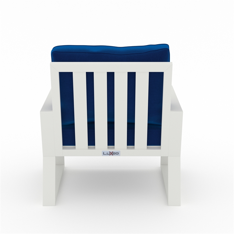 LuXeo Malibu HDPE Deep Seating Chair- White