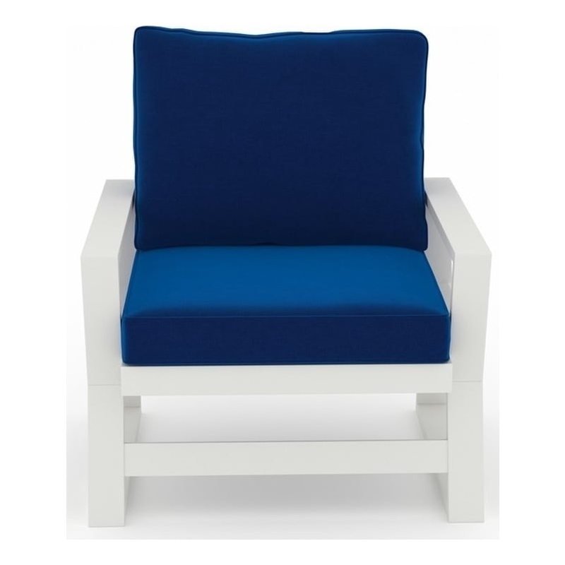 LuXeo Malibu HDPE Deep Seating Chair- White