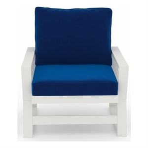 LuXeo Malibu HDPE Deep Seating Chair- White