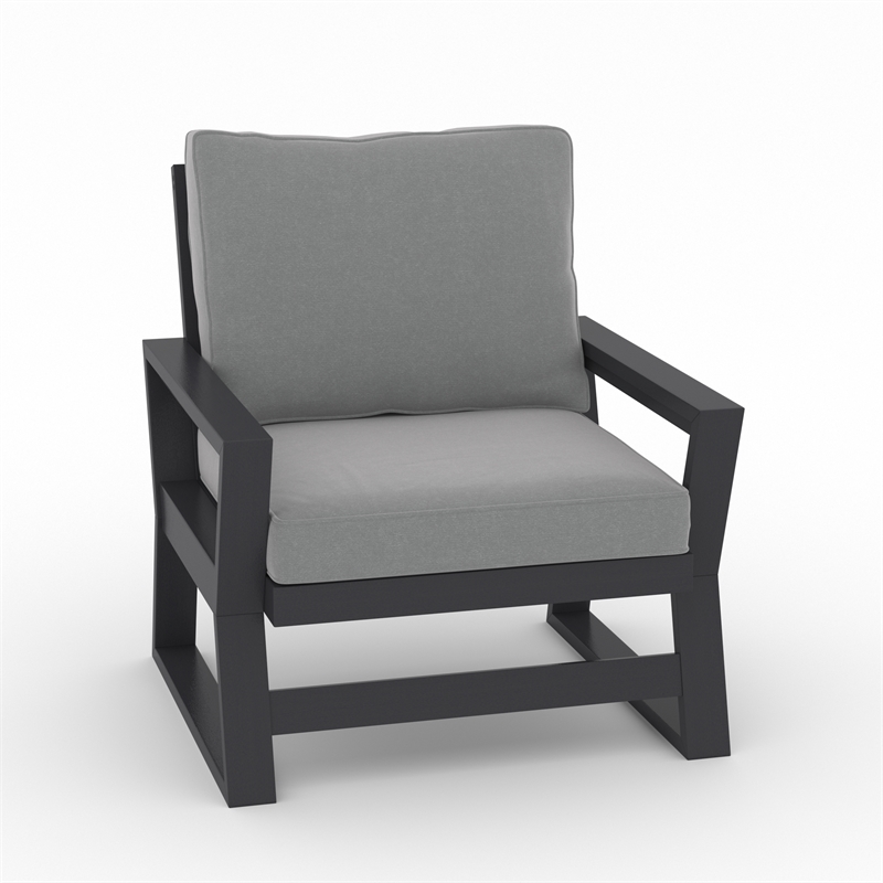 LuXeo Malibu HDPE Deep Seating Chair-Gray