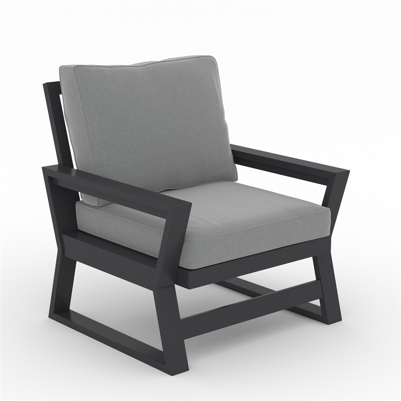 LuXeo Malibu HDPE Deep Seating Chair-Gray