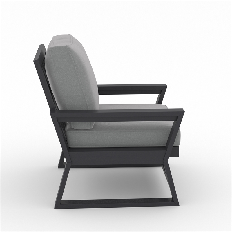 LuXeo Malibu HDPE Deep Seating Chair-Gray