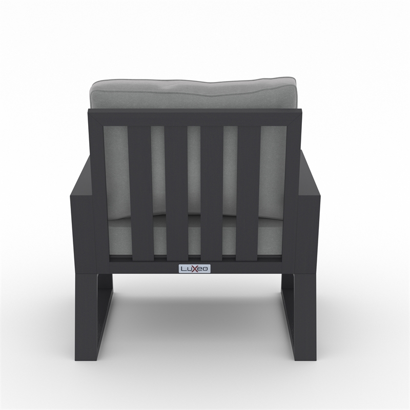 LuXeo Malibu HDPE Deep Seating Chair-Gray
