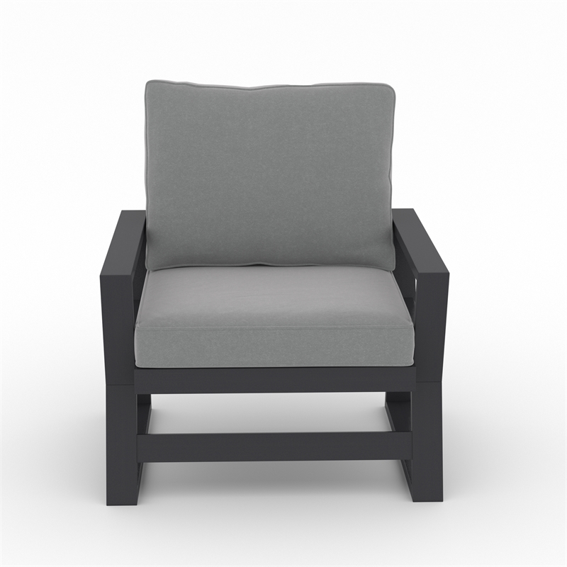 LuXeo Malibu HDPE Deep Seating Chair-Gray