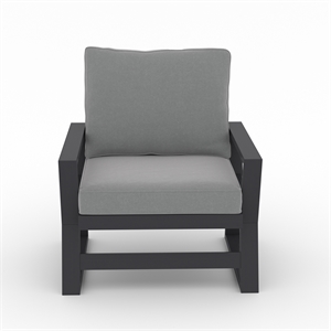 LuXeo Malibu HDPE Deep Seating Chair-Gray
