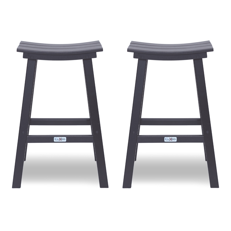 Bailey Gray HDPE Farmhouse Bar Stool-Set of 2