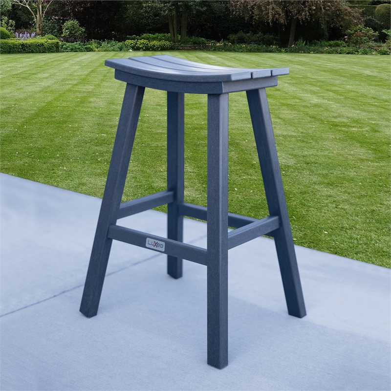 Bailey Gray HDPE Farmhouse Bar Stool-Set of 2