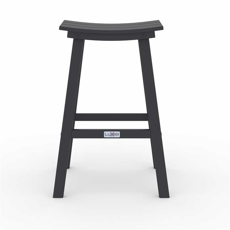 Bailey Gray HDPE Farmhouse Bar Stool-Set of 2