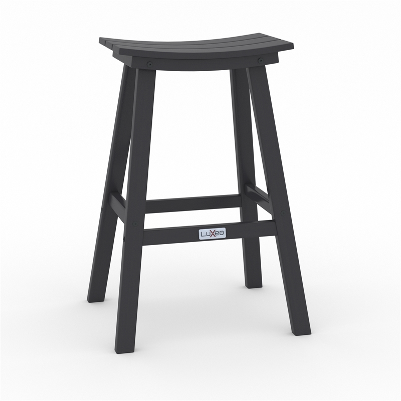 Bailey Gray HDPE Farmhouse Bar Stool-Set of 2