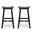 Bailey Black HDPE Farmhouse Bar Stool-Set of 2