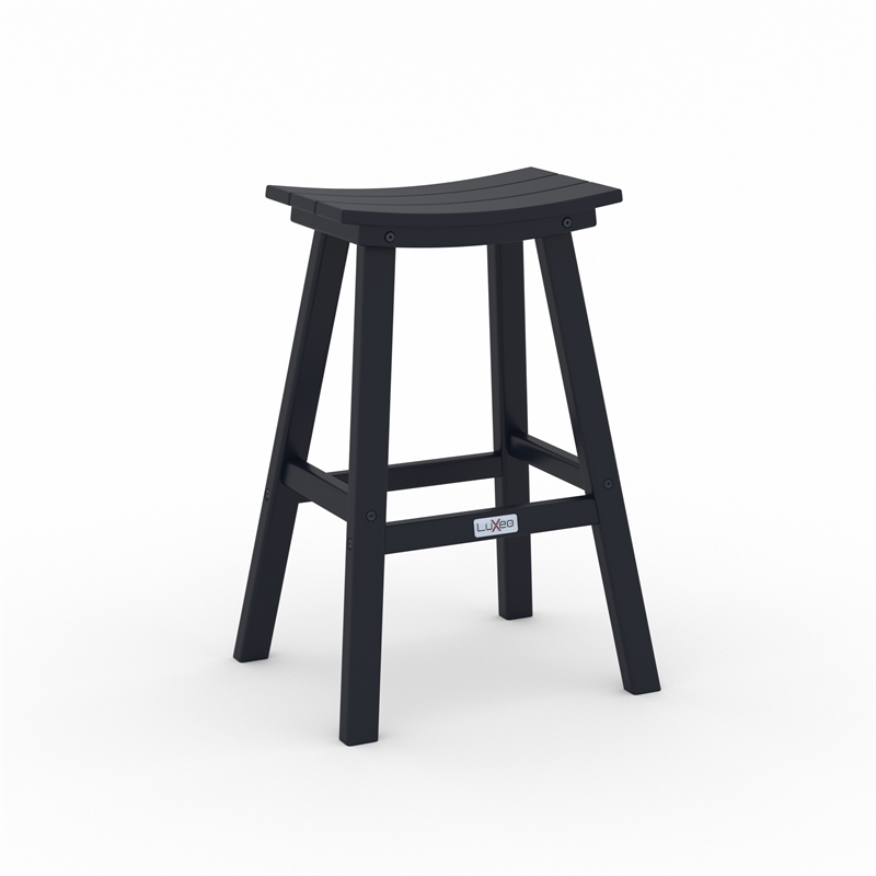 Bailey Black HDPE Farmhouse Bar Stool-Set of 2