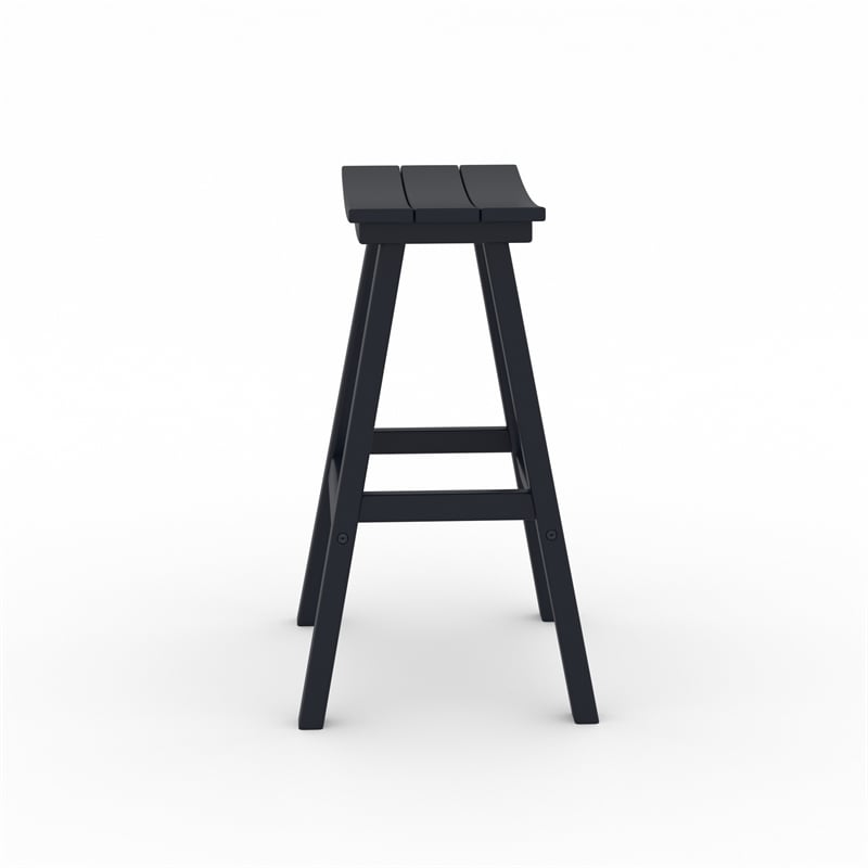 Bailey Black HDPE Farmhouse Bar Stool-Set of 2