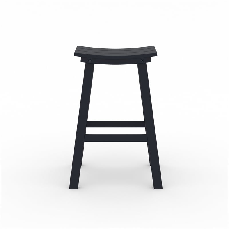 Bailey Black HDPE Farmhouse Bar Stool-Set of 2