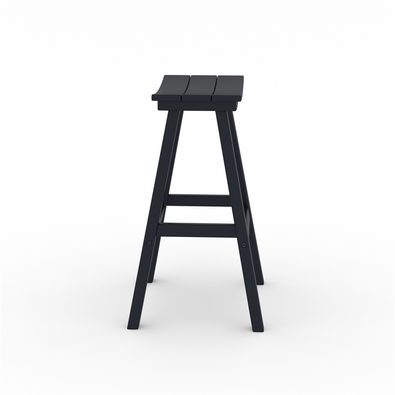 Bailey Black HDPE Farmhouse Bar Stool-Set of 2