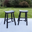 Bailey Black HDPE Farmhouse Bar Stool-Set of 2