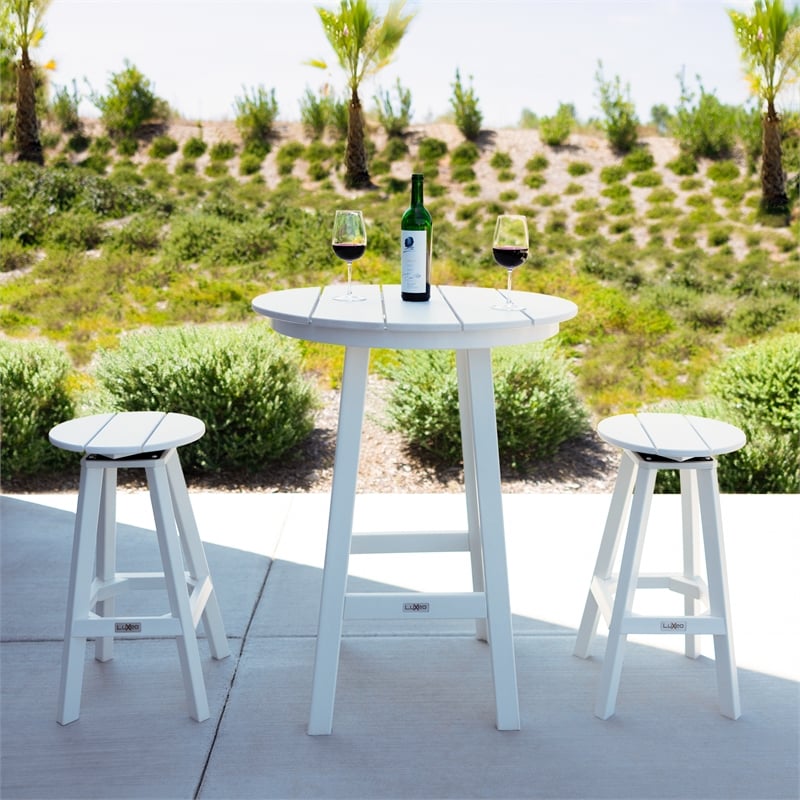Mason-Cabo HDPE White Round Counter Bar-3 Piece