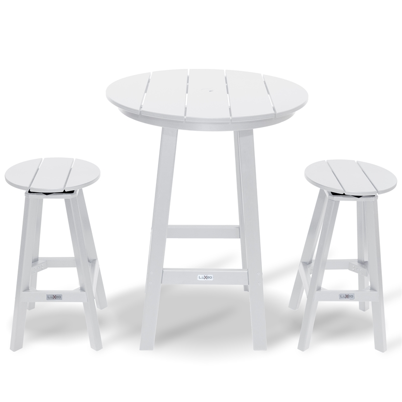 Mason-Cabo HDPE White Round Counter Bar-3 Piece
