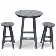 Mason-Cabo HDPE Gray Round Counter Bar- 3 Piece