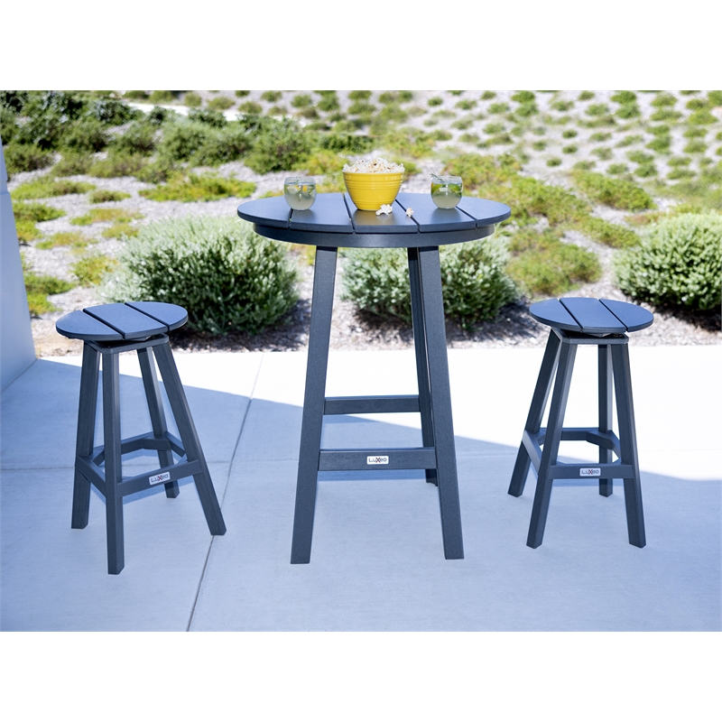 Mason-Cabo HDPE Gray Round Counter Bar- 3 Piece